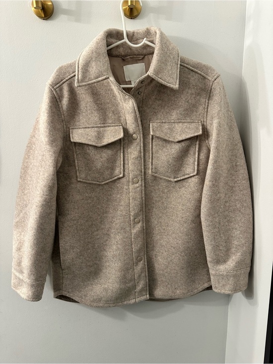 H&M Jackets & Blazers - NWOT H&M oversized heathered oatmeal shacket women size xs